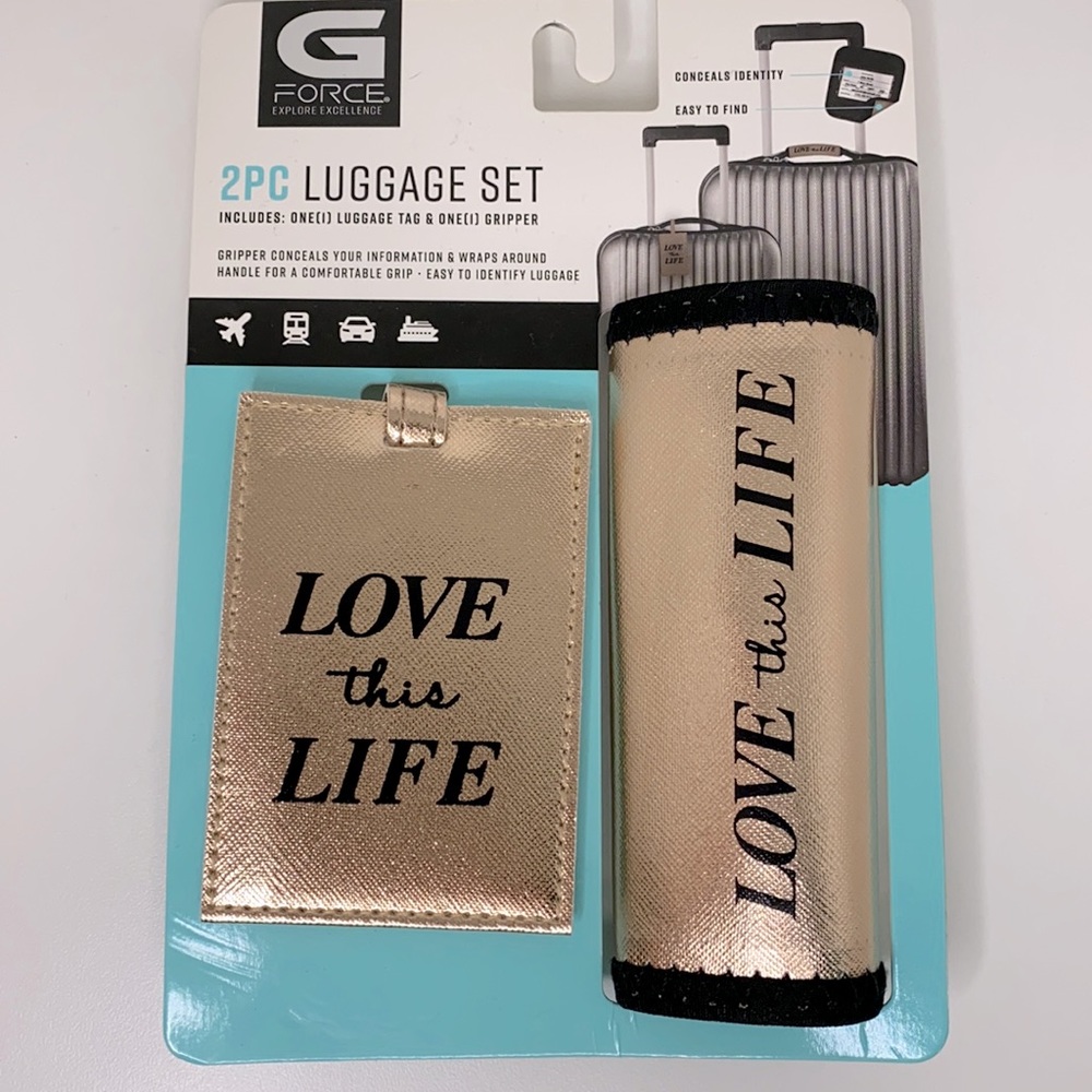 2 Piece Set Luggage Tag and Handle Wrap Gripper